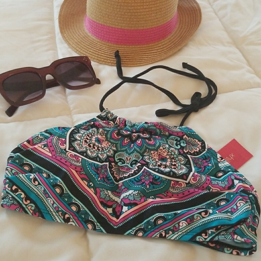 Colorful mandala design bikini top
